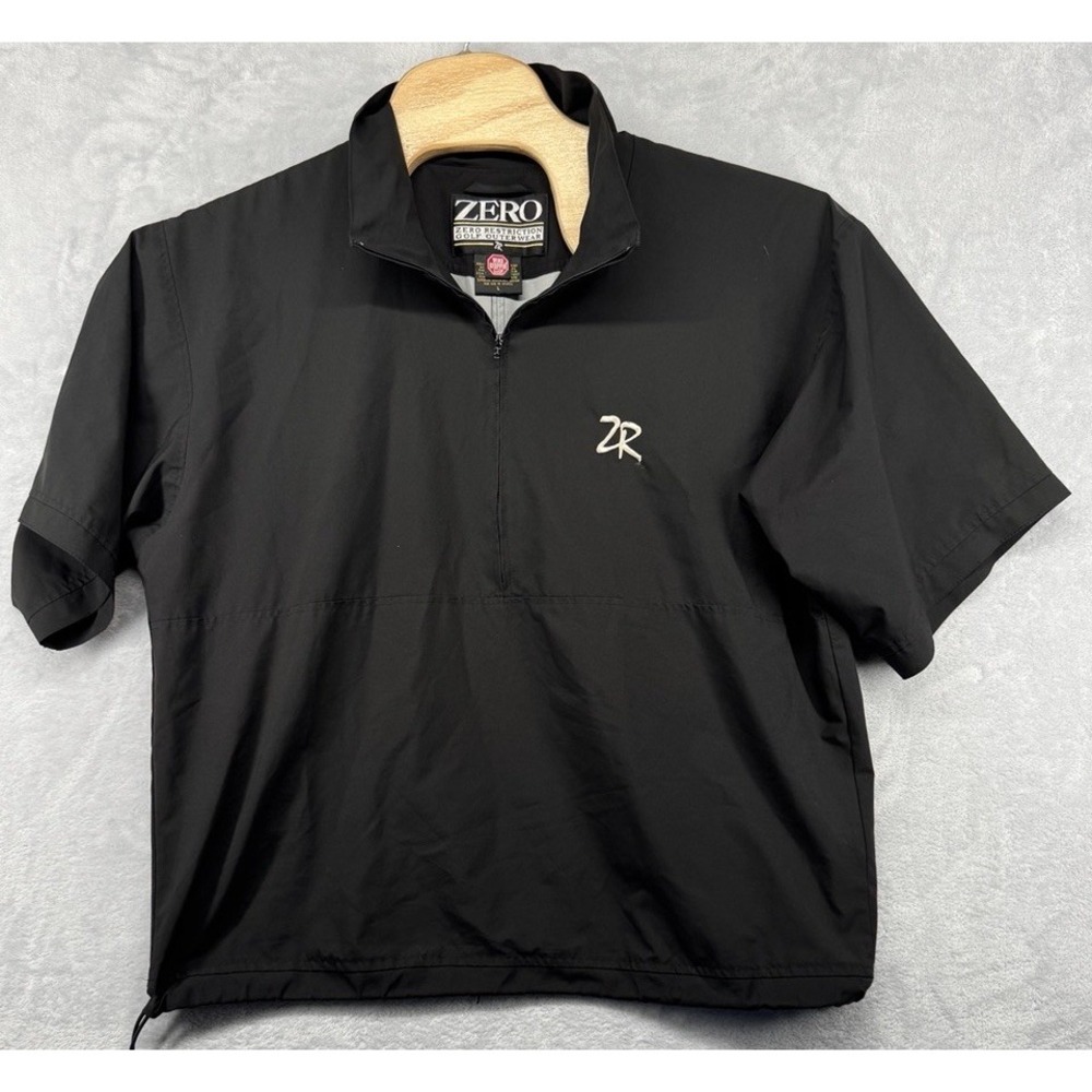 Vtg Zero Restriction Golf Windbreaker‎ Gore Wind Stopper Black Men's Size L